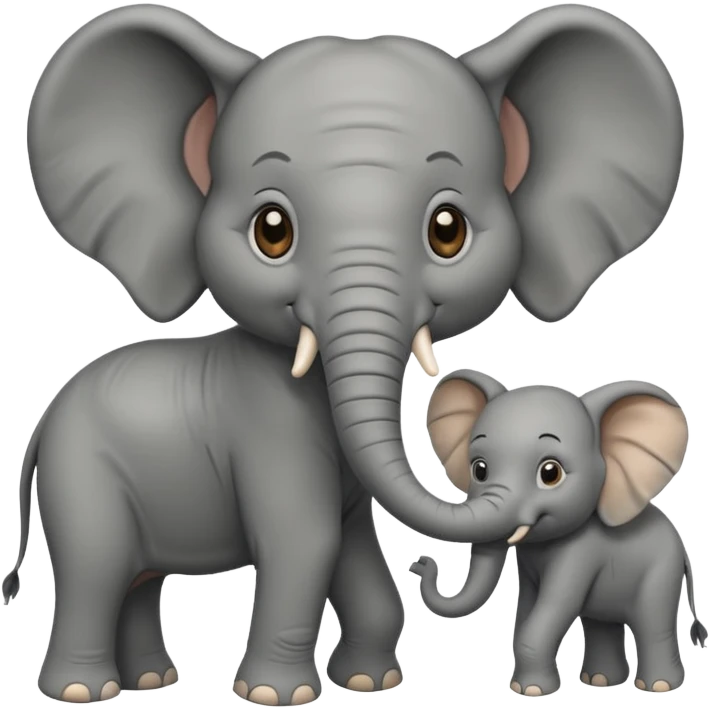 A elephant with a baby elephant emoji