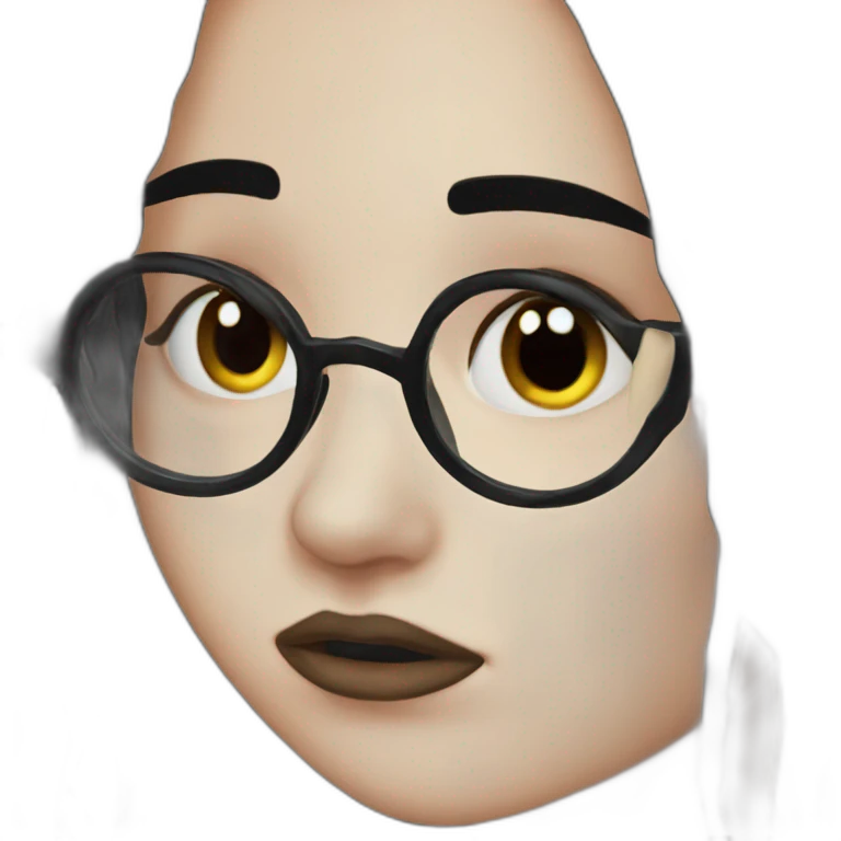 Crying-goth-girl-dark-hair-with-glasses emoji