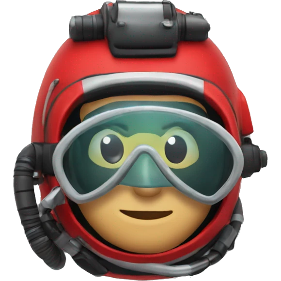 red scuba diver head emoji