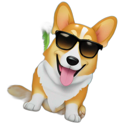 Sunbathing corgi on topcool beach towel sunglasses emoji