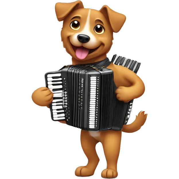 Dog with accordion emoji
