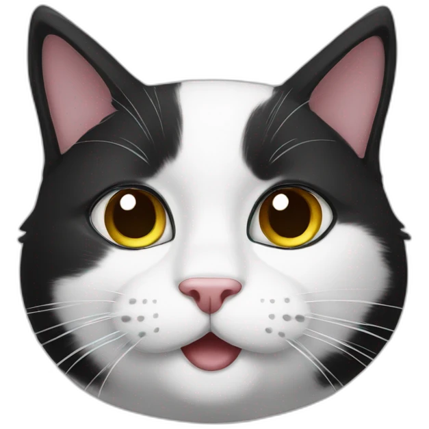 Black and white cat face emoji