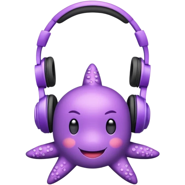 Purple Seastar with headphones emoji