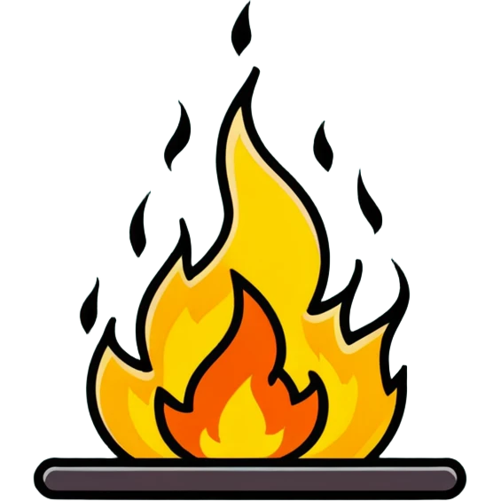 Rectangle with burning fire emoji
