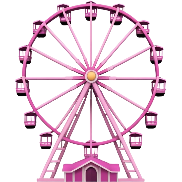 mix light pink dark pink and white girly theme park Ferris wheel emoji