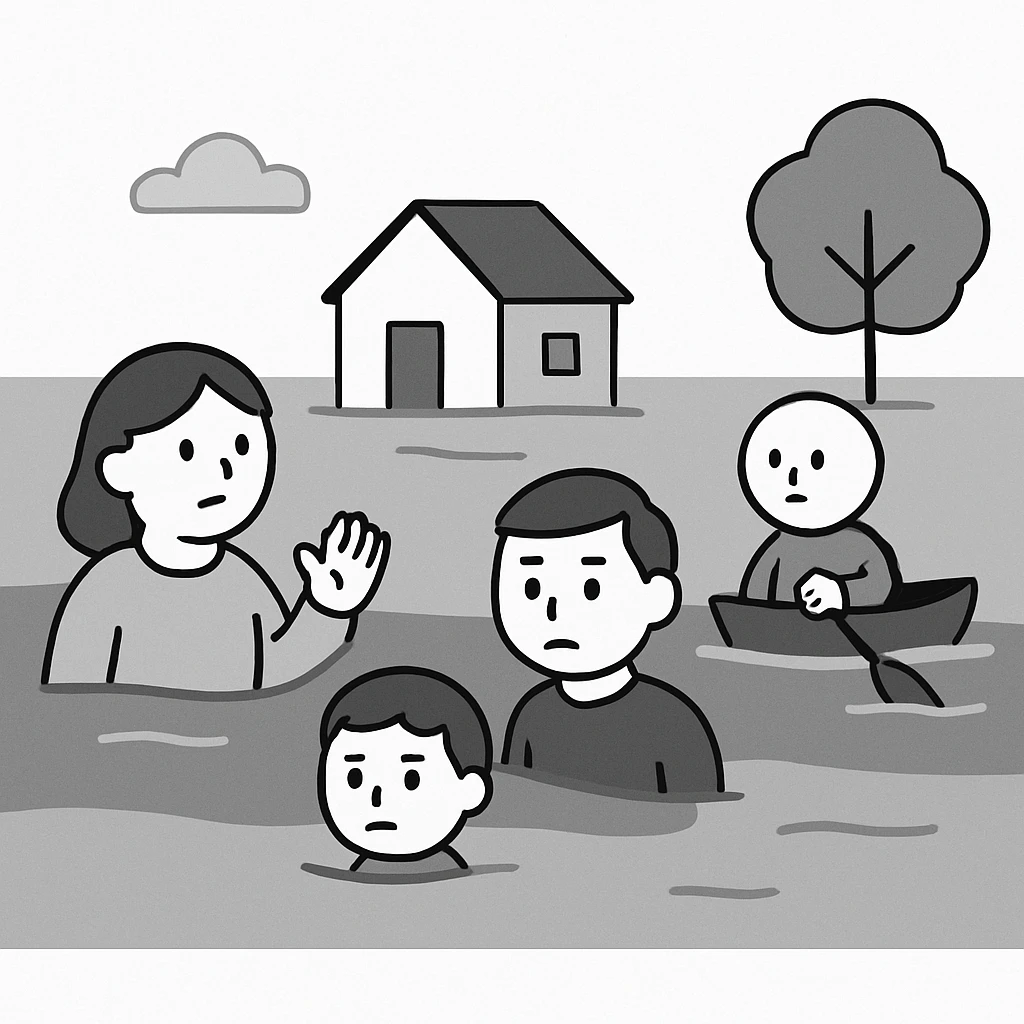 unique visual style flood emoji
