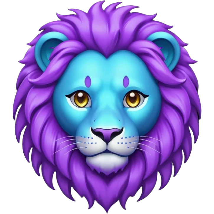 glitter purple and cian lion emoji