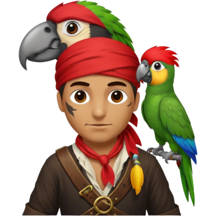 pirate and parrot emoji
