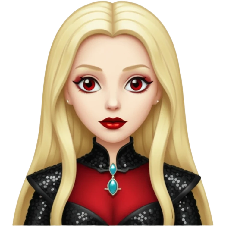 Countess Dracula with long blonde hair and black sequin outfit emoji