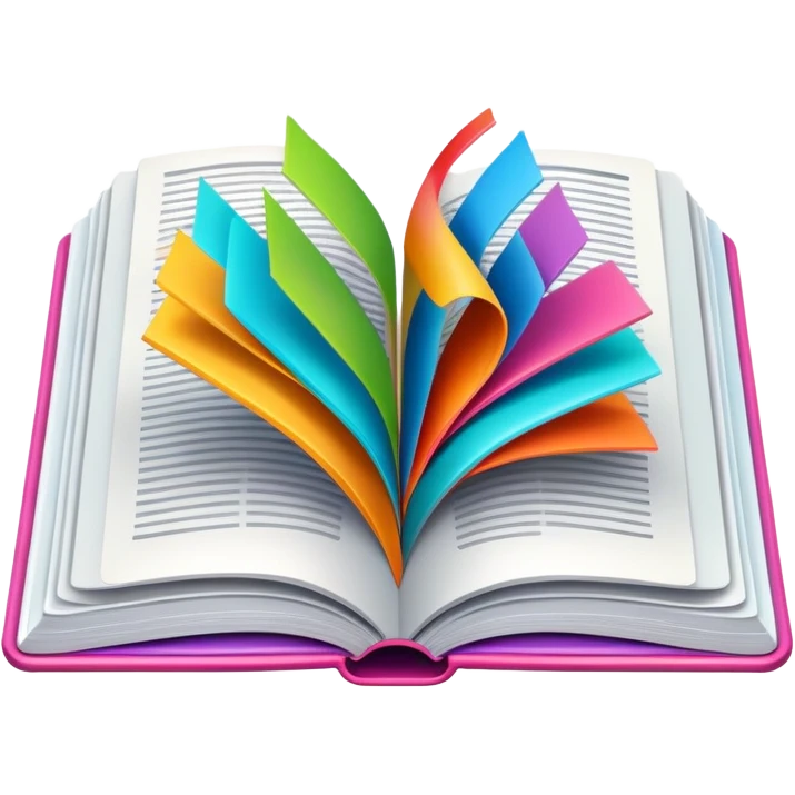 open magazine with colorful pages emoji