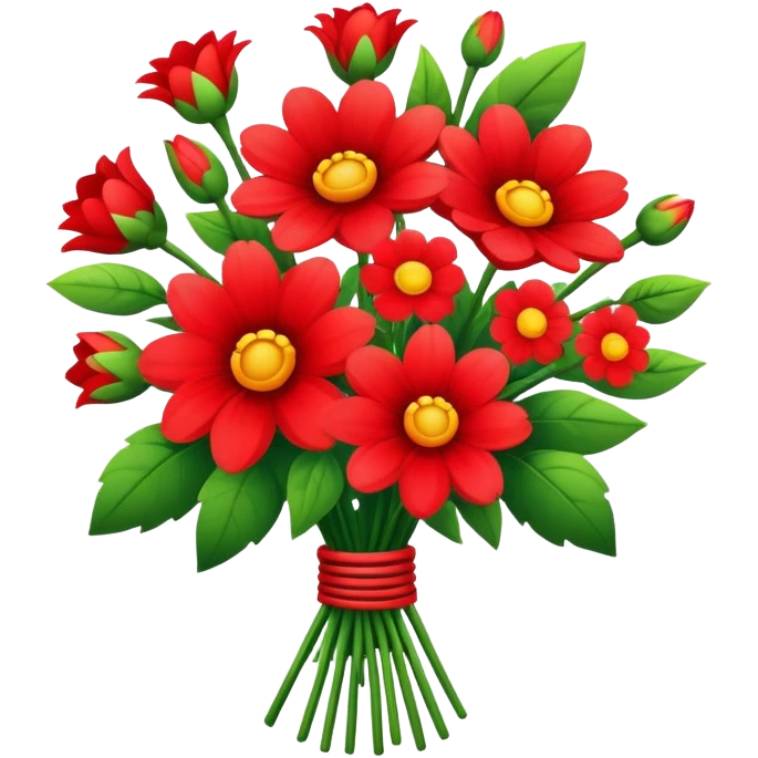 Red flower bouquet  emoji