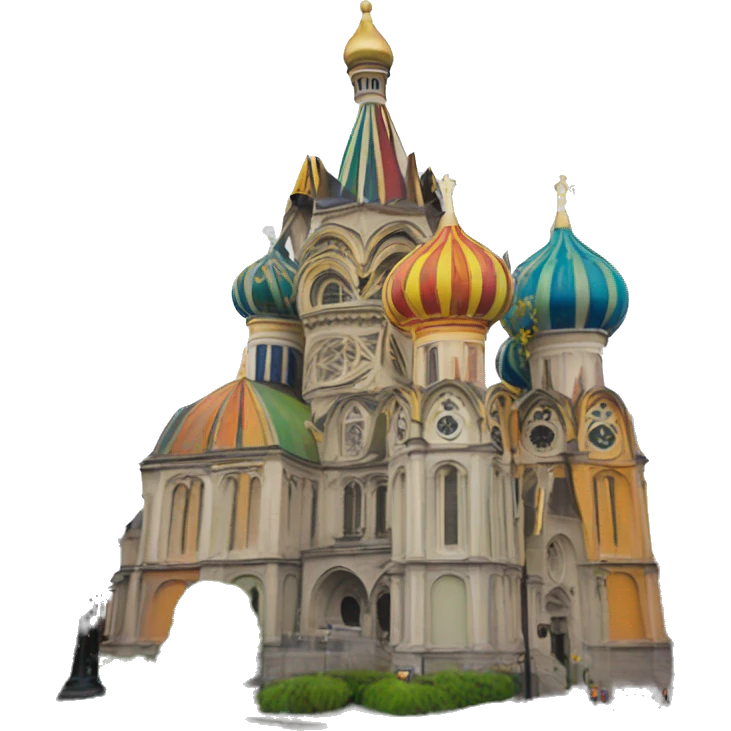 guy fawkes mask containing colorful st basils cathedral emoji