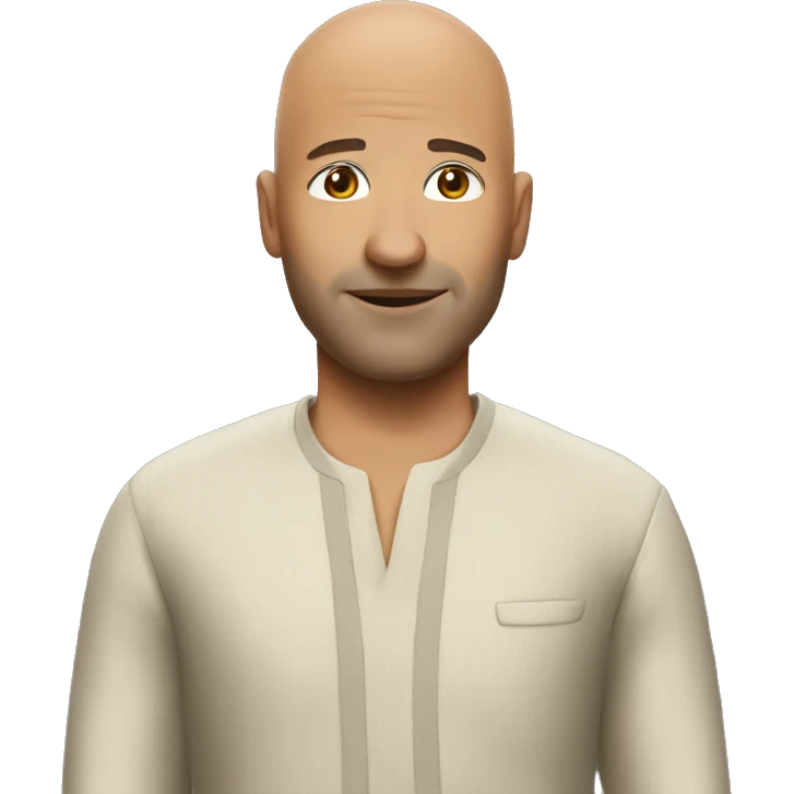 a bald man in naturo clothes emoji