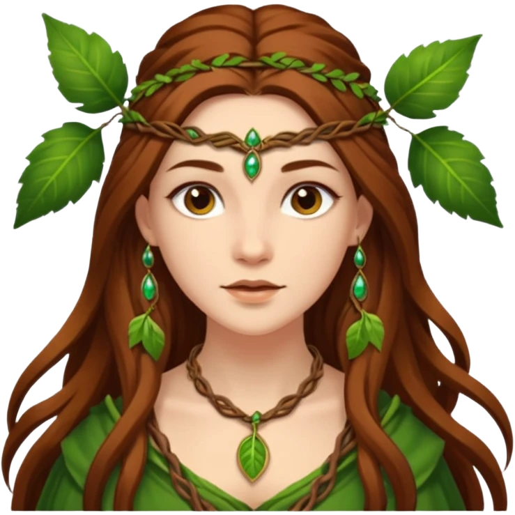Leaf-necklace druid queen emoji