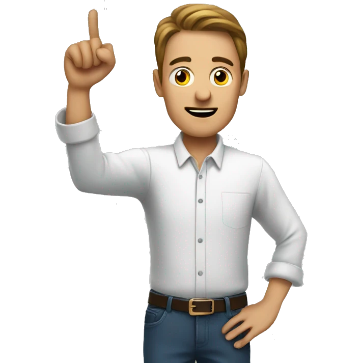 Man pointing at watch emoji