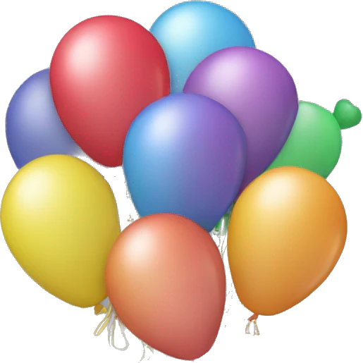 bouquet of balloons with strings emoji