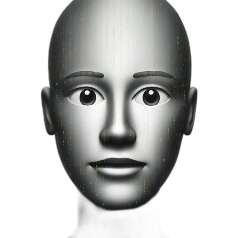 Binary Code Forming a Human Face emoji
