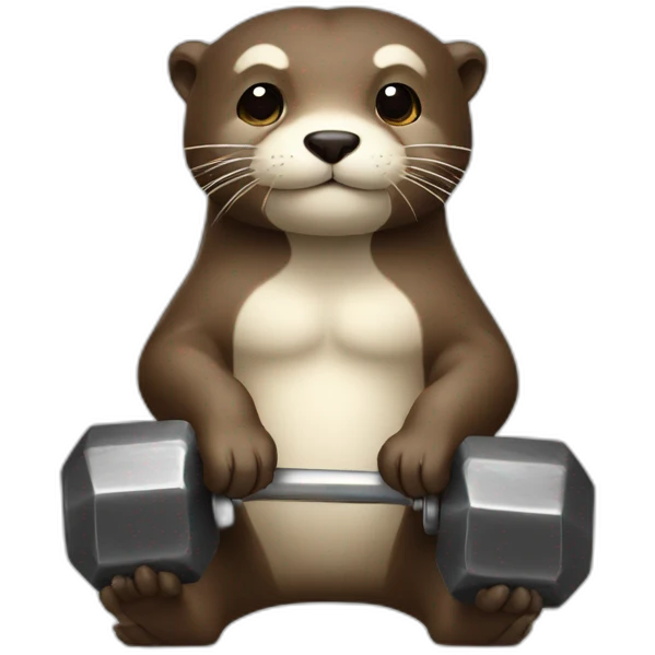 trainig otter with dumbell emoji