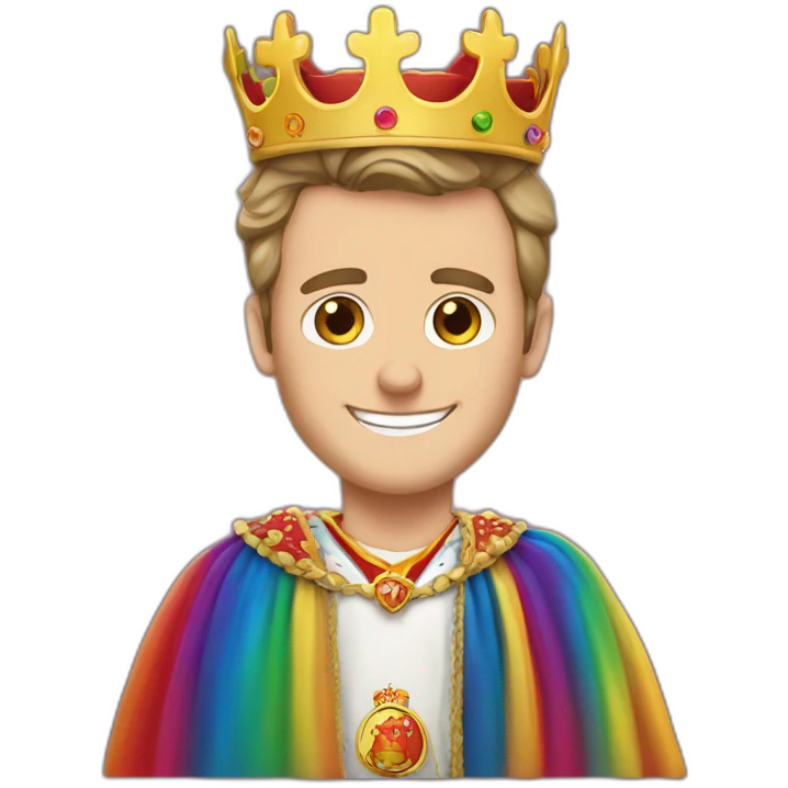 Jonathan Toews as a rainbow king with a royal robe on emoji