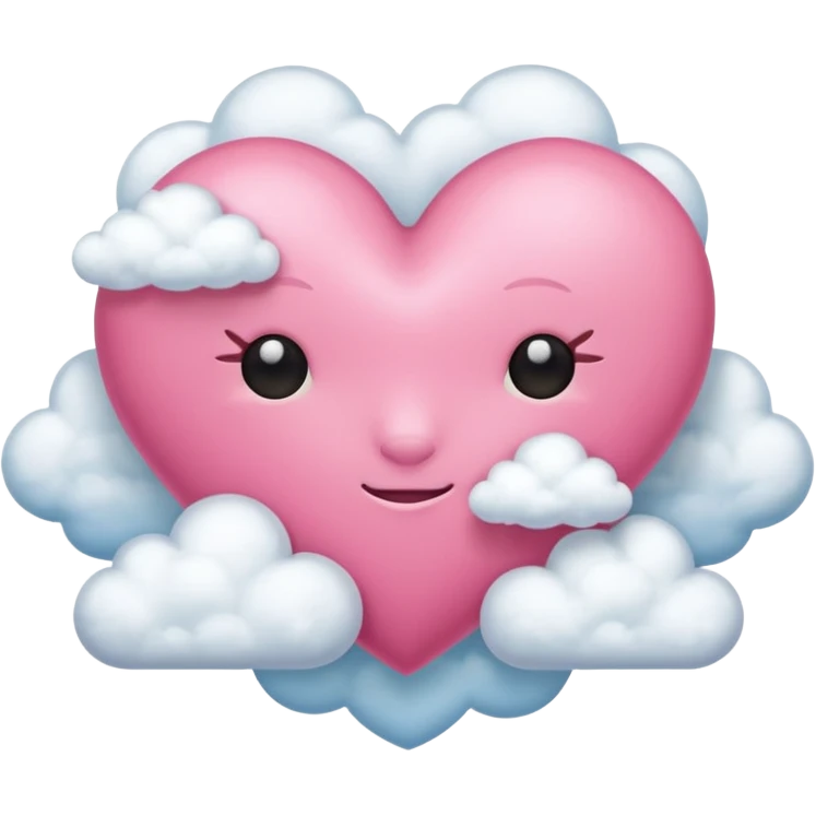 Pink heart with clouds emoji