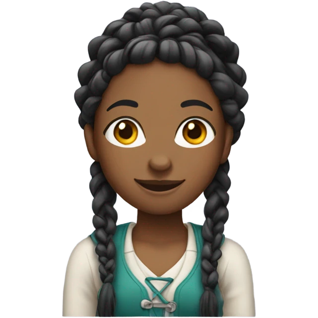 black female with braids winking emoji
