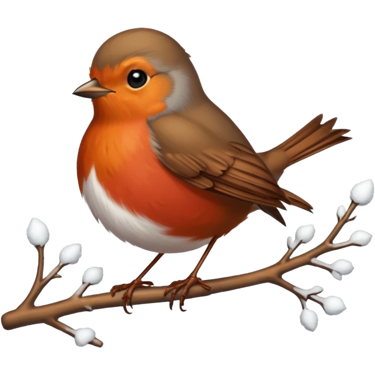 Robin bird with snow emoji emoji