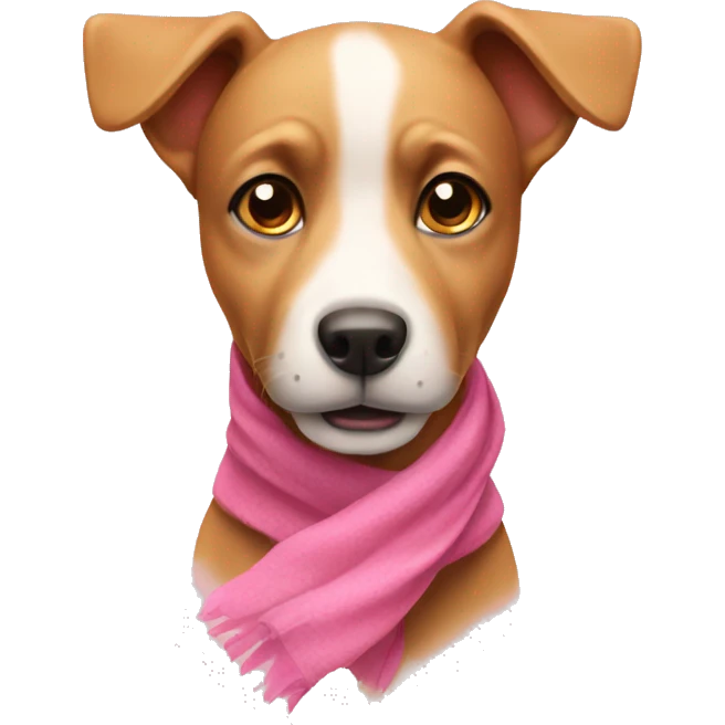 autumn dog with pink scraf emoji