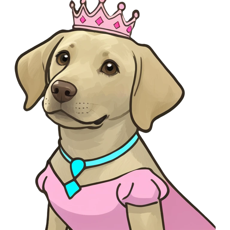 blonde lab wearing a princess dress  emoji