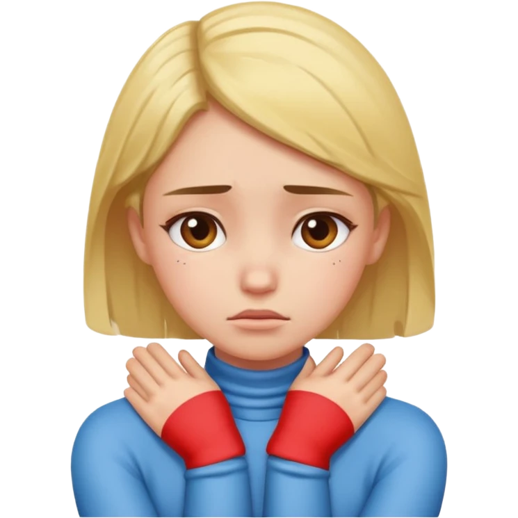 Arms crossed holding neck upset girl  emoji