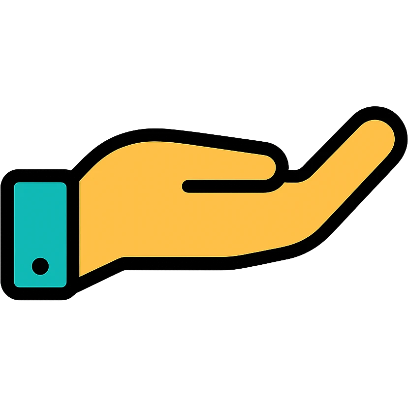 a hand, color outline icon style emoji