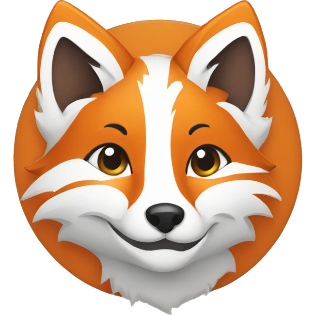 fox smile face in circle logo emoji