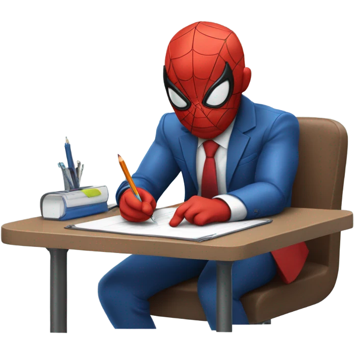 Spider-Man acing a test emoji