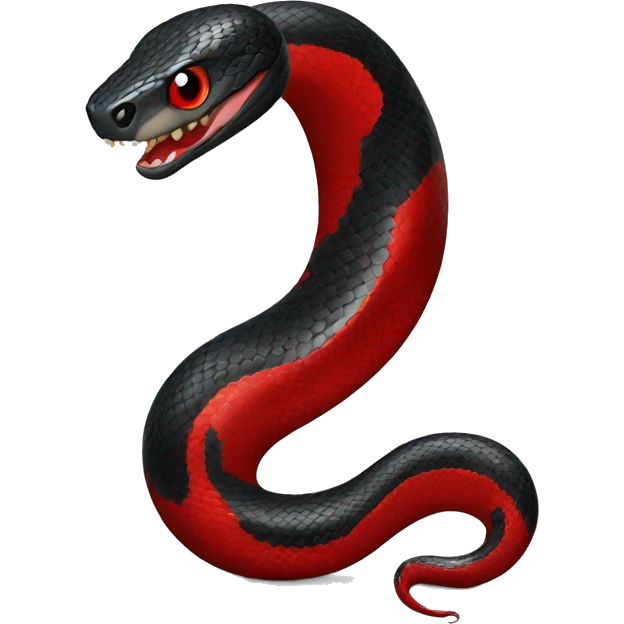 Black snake with red belly detailed emoji