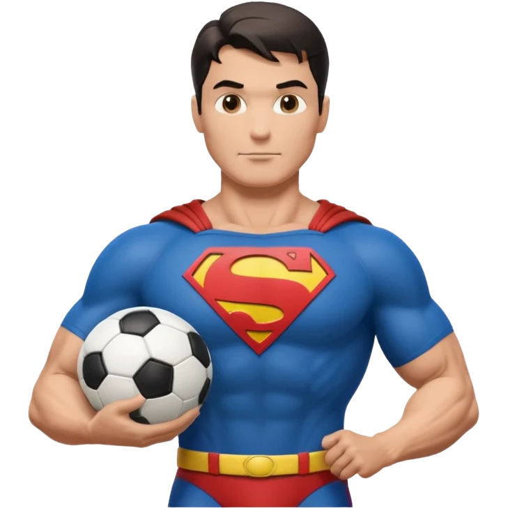 Superman holding a soccer ball emoji