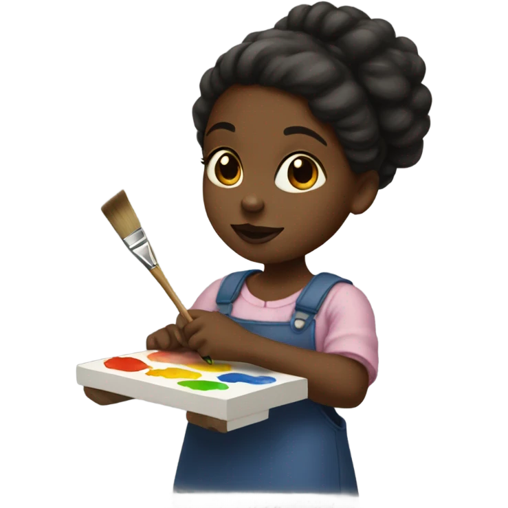 Black girl painting emoji
