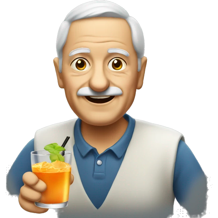 Old man drinking cocktail emoji