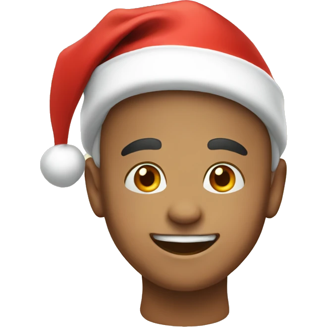 happy boy in santa hat emoji