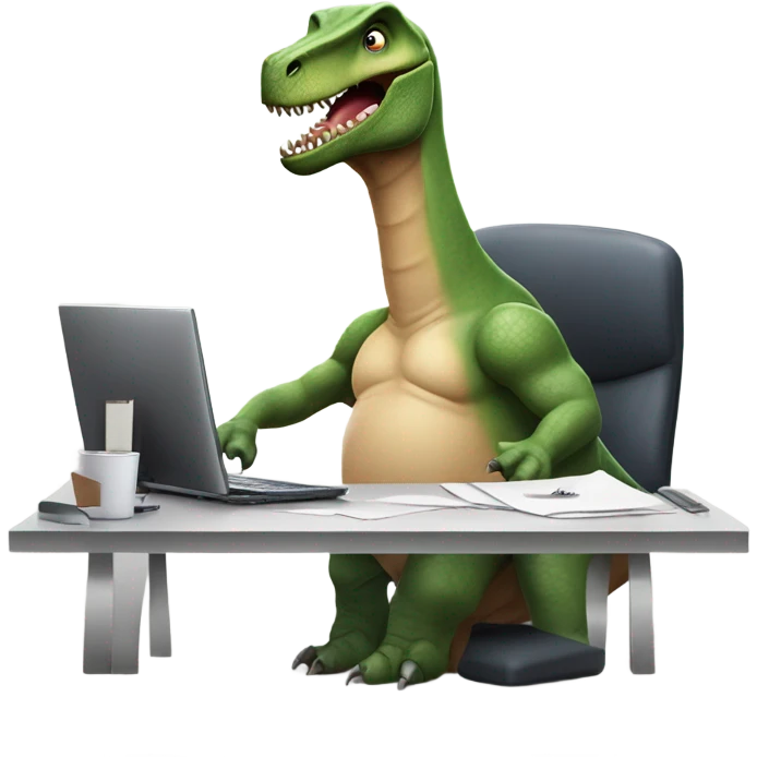 sad office dinosaur emoji