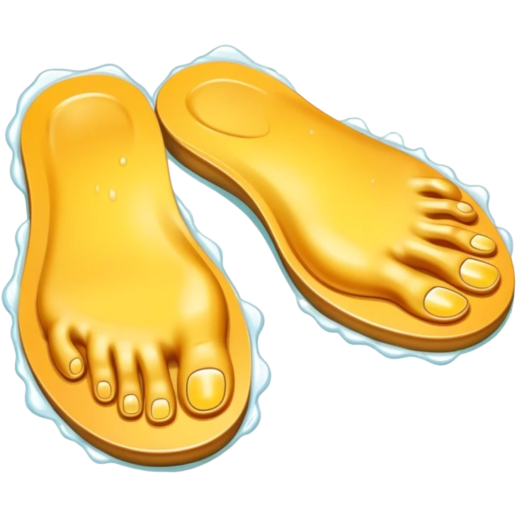 two foot soles covered with white sticky sap emoji