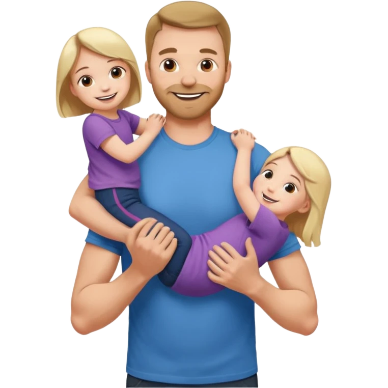 a dad lifting his daughter   emoji