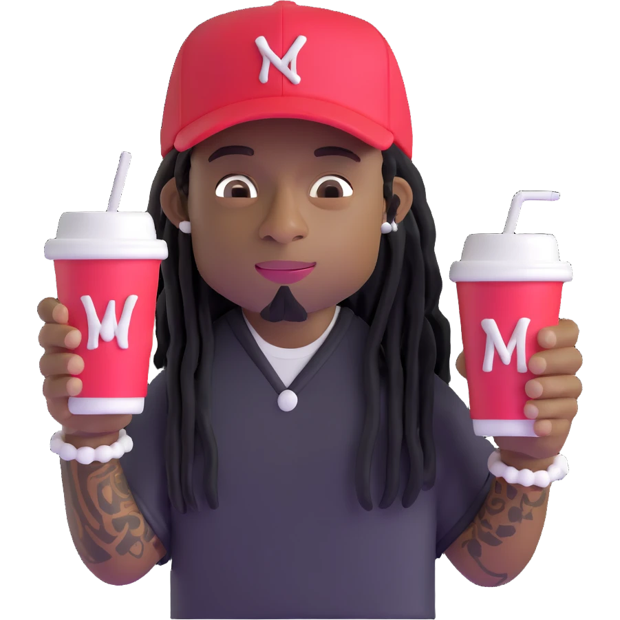 lil wayne with two styrofoam cups emoji
