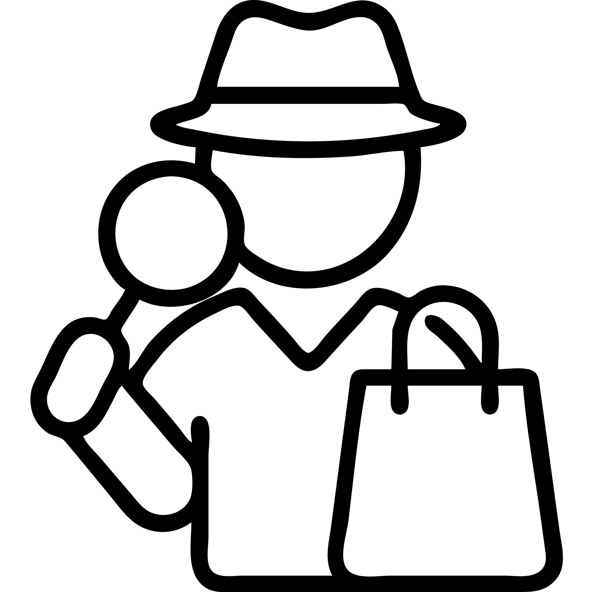 outlined icon of a mystery shopper with a magnifying glass and shopping bag emoji