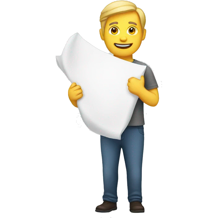 white man holding a sheet emoji