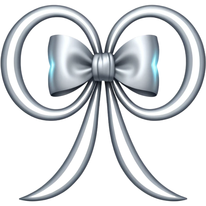 Elegant silver bow with glowing string, crescent-moon motifs. emoji