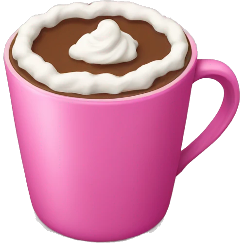 Hot chocolate, pink Cup, Cozy emoji