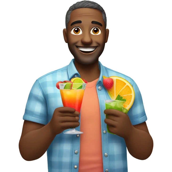 Daddy with a fruity cocktail in hand emoji