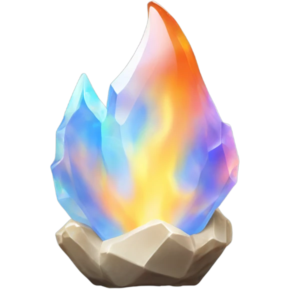 opal crystal flame fire shape emoji