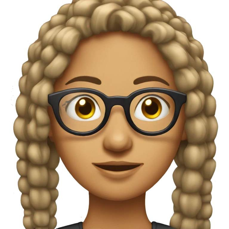 Chica de pelo largo con lentes  emoji