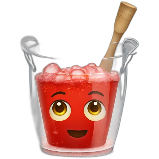 red fich in a big transparent champagne bucket emoji