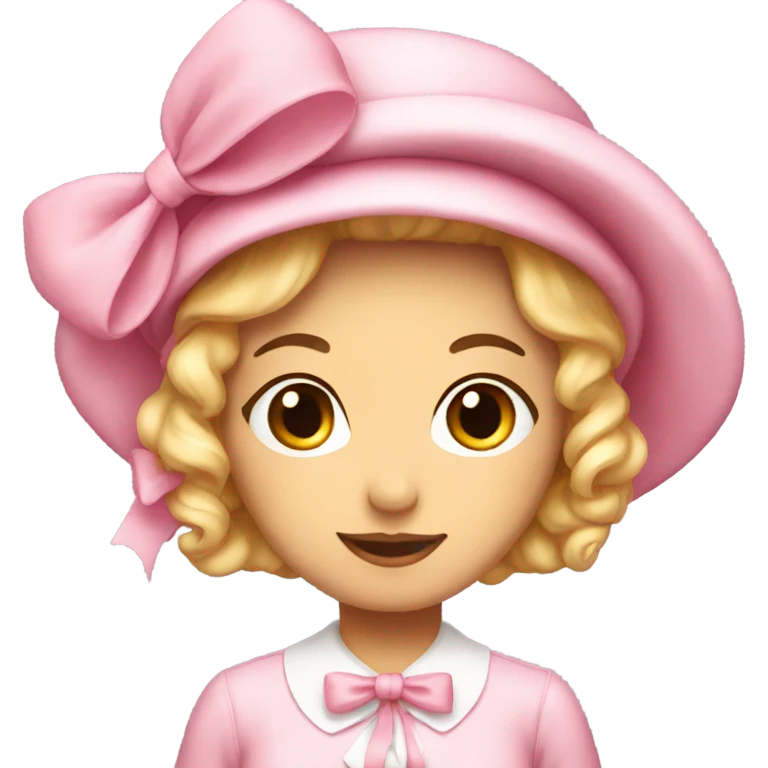 Pink bonnet with bow emoji